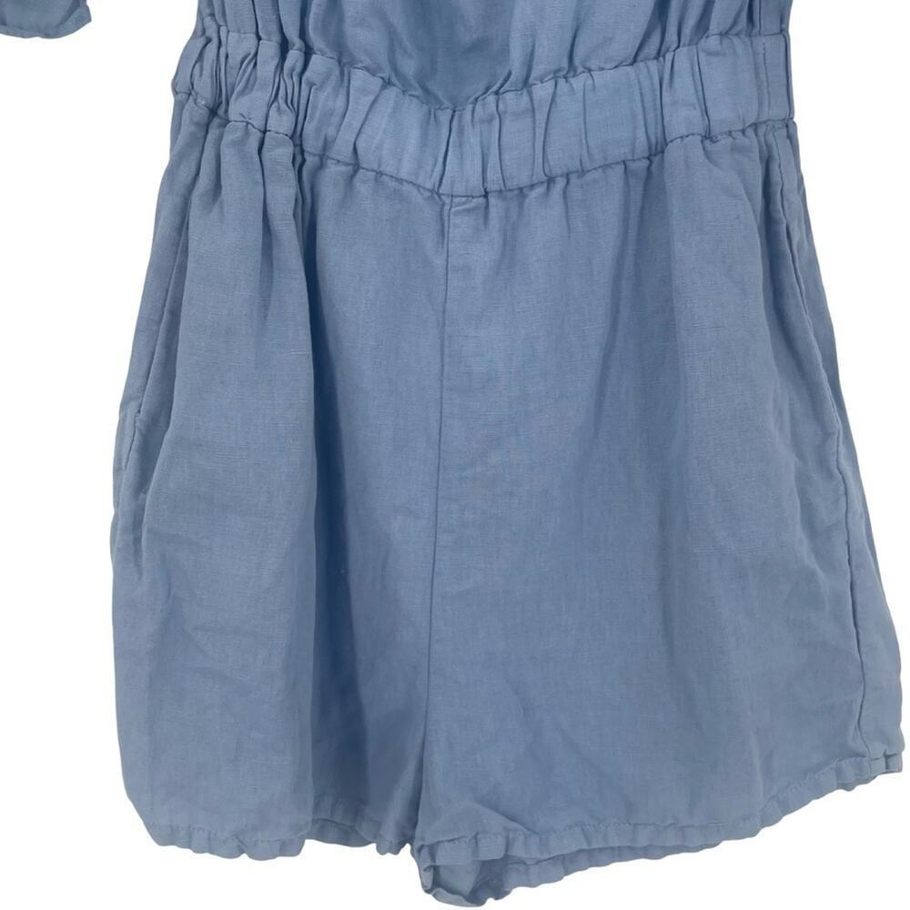 Zara off the shoulder romper jumpsuit baby blue small - Picture 5 of 7